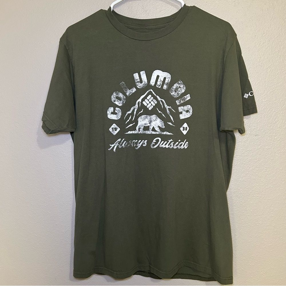 Columbia Olive Green Short Sleeve Crewneck T Shirt Men’s Size Large
